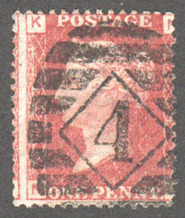 Great Britain Scott 33 Used Plate 174 - NK - Click Image to Close